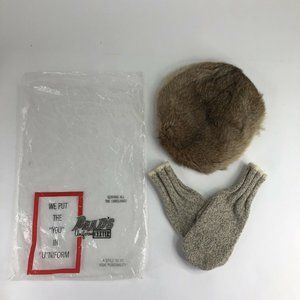 Women's Fur Beret and Knit Mitten Set